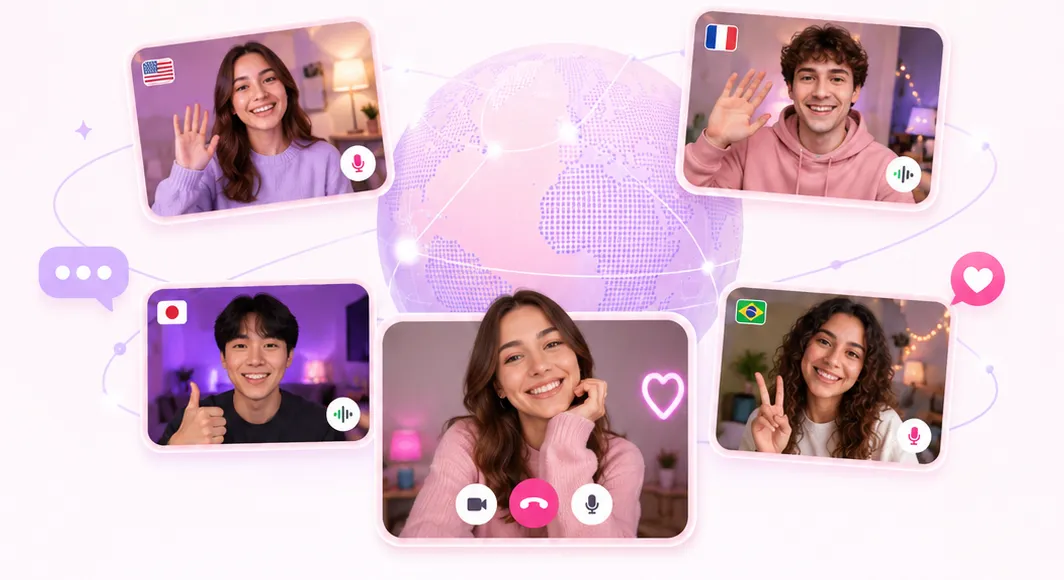 People around the world on live random video chat with CoomeChat